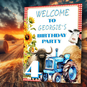 Affiche de bienvenue de fête d'anniversaire à thèm