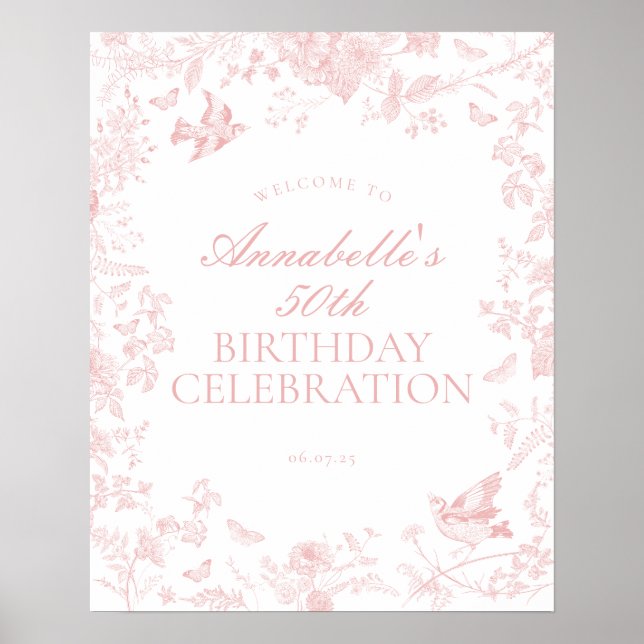 Affiche de bienvenue de fête d'anniversaire de la  (Devant)
