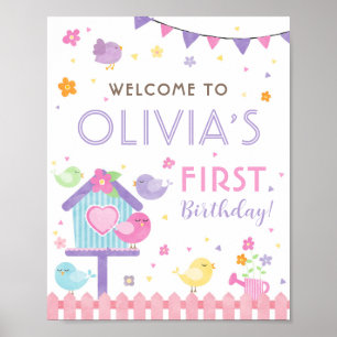 Affiche de bienvenue de fête d'anniversaire de Lit