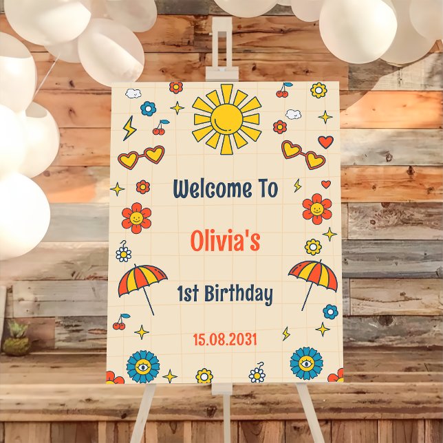 Affiche de bienvenue de fête d'anniversaire super  (Créateur téléchargé)