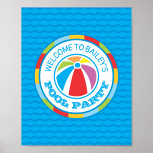 Affiche de bienvenue de fête de la Beach Ball