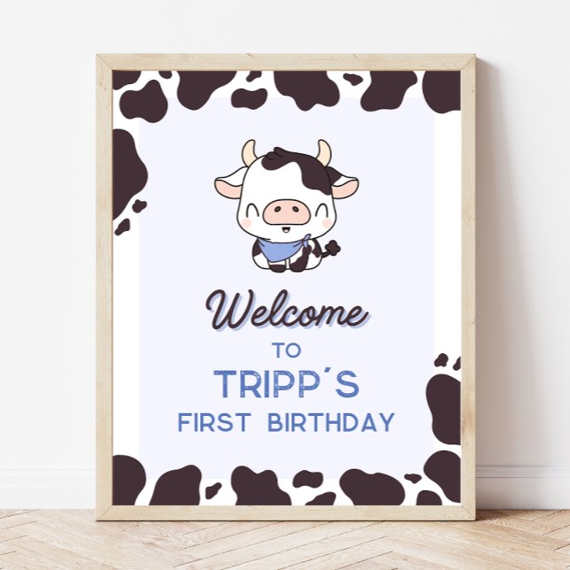 Affiche de bienvenue de fête de la vache anniversa (Créateur téléchargé)