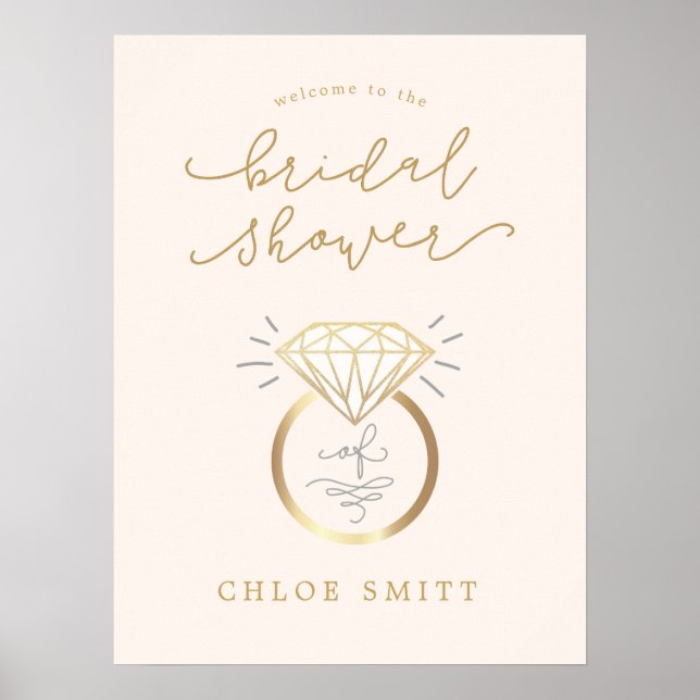 Affiche de bienvenue de Fête des mariées, bague de (Devant)
