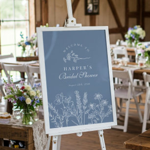 Affiche de bienvenue de Fête des mariées fleur sau