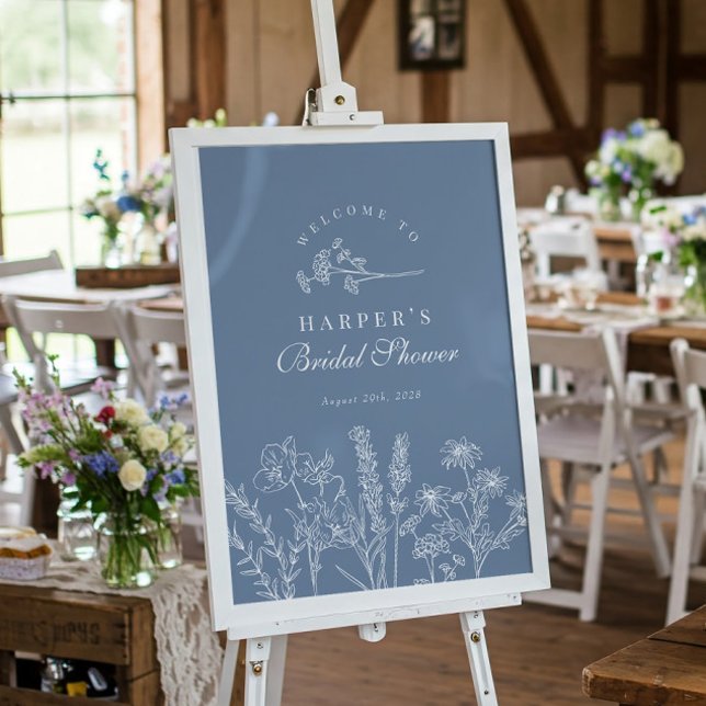 Affiche de bienvenue de Fête des mariées fleur sau (Créateur téléchargé)
