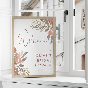 Affiche de bienvenue de Fête des mariées florale d