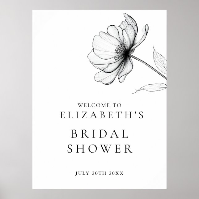 Affiche de bienvenue de Fête des mariées florale m (Devant)