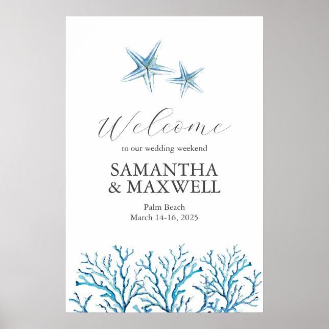 Affiche de bienvenue de fin de semaine de mariage  (Devant)