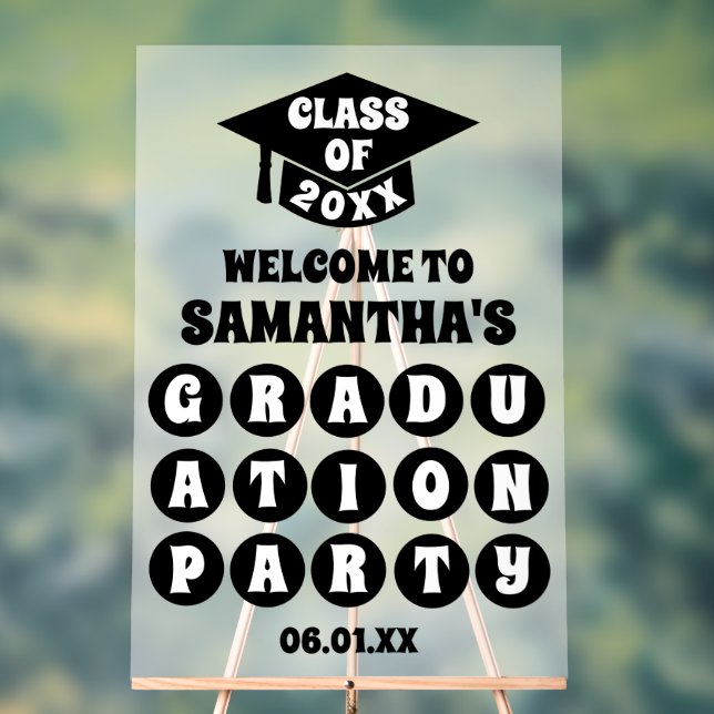Affiche de bienvenue de graduation en acrylique ge (Neutre)