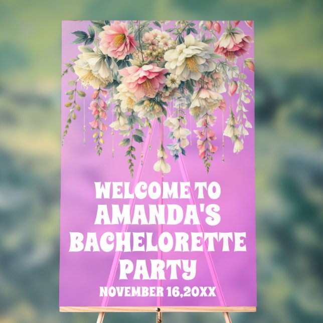 Affiche de bienvenue de la bachelorette florale ac (Neutre)