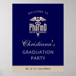 Affiche de bienvenue de la partie de graduation Ph