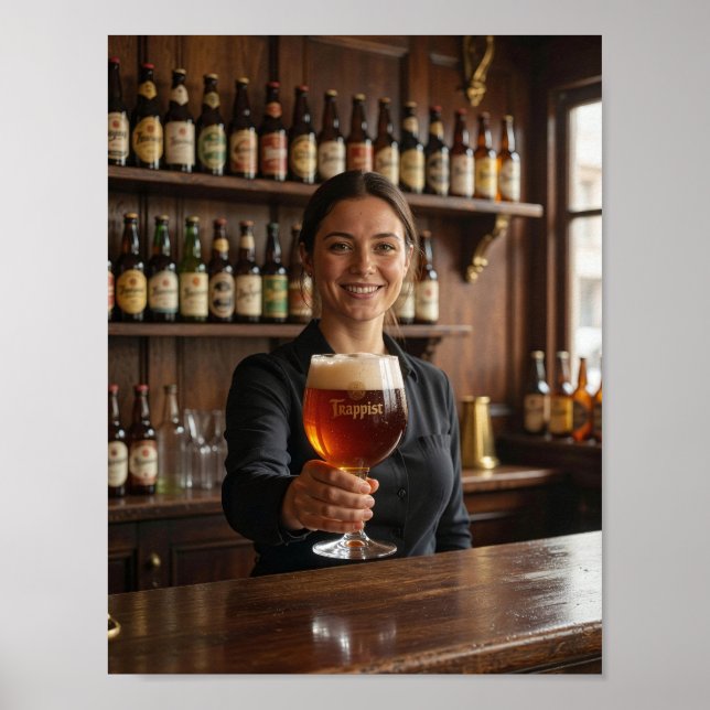 Affiche de bienvenue de la taverne trappiste belge (Devant)