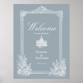 Affiche de bienvenue de mariage au style country f