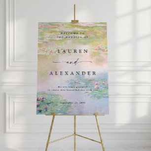 Affiche de bienvenue de mariage aux nénuphars de M