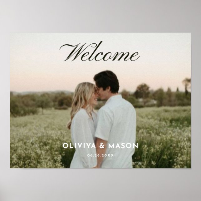 Affiche de bienvenue de mariage avec photo et écri (Devant)