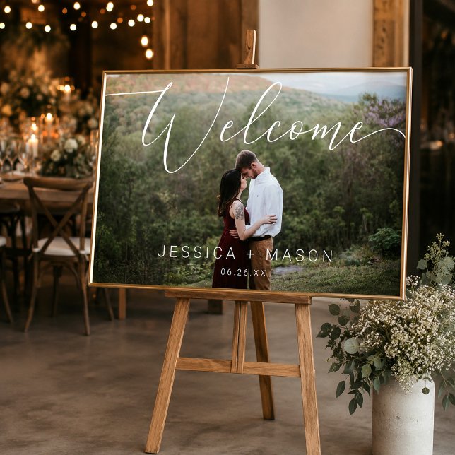 Affiche de bienvenue de mariage avec photo et écri (Créateur téléchargé)