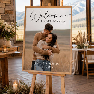 Affiche de bienvenue de mariage avec photo personn