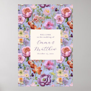 Affiche de bienvenue de mariage brodée grande viol