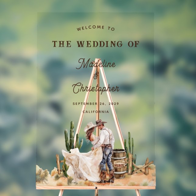 Affiche de bienvenue de Mariage campagnard Rustic  (Neutre)