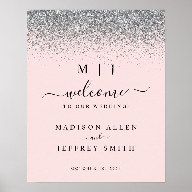 Affiche de bienvenue de Mariage de Parties scintil (Devant)