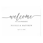 Affiche de bienvenue de Mariage de script élégant