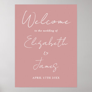 Affiche de bienvenue de Mariage de script minimali