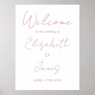 Affiche de bienvenue de Mariage de script minimali