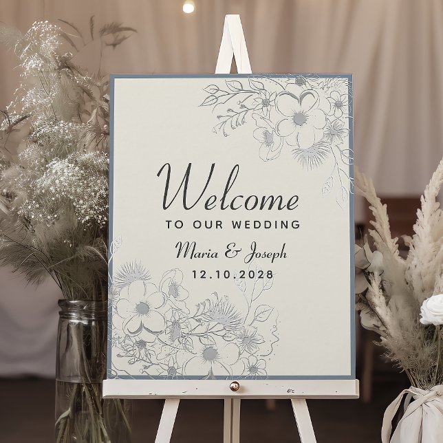 Affiche de bienvenue de mariage élégante poussiére (Créateur téléchargé)