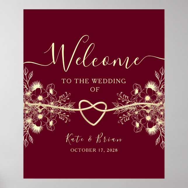 Affiche de bienvenue de mariage en Bourgogne (Devant)