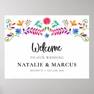 Affiche de bienvenue de mariage Fiesta mexicaine