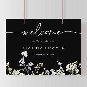 Affiche de bienvenue de Mariage floral de Boho mul