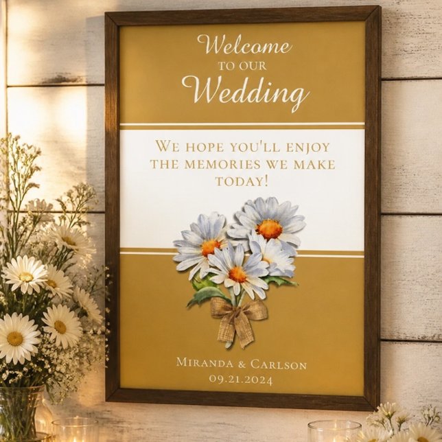 Affiche de bienvenue de mariage Happy Daisy (Créateur téléchargé)