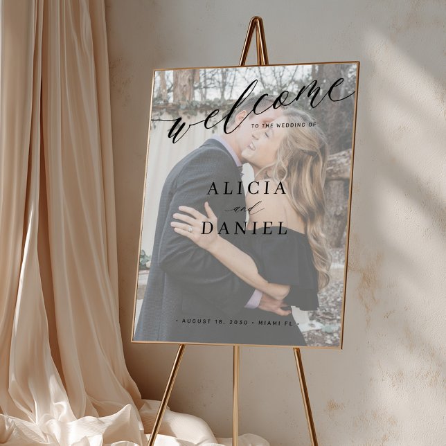 Affiche de bienvenue de mariage imprimable avec ph (Print available in different sizes)