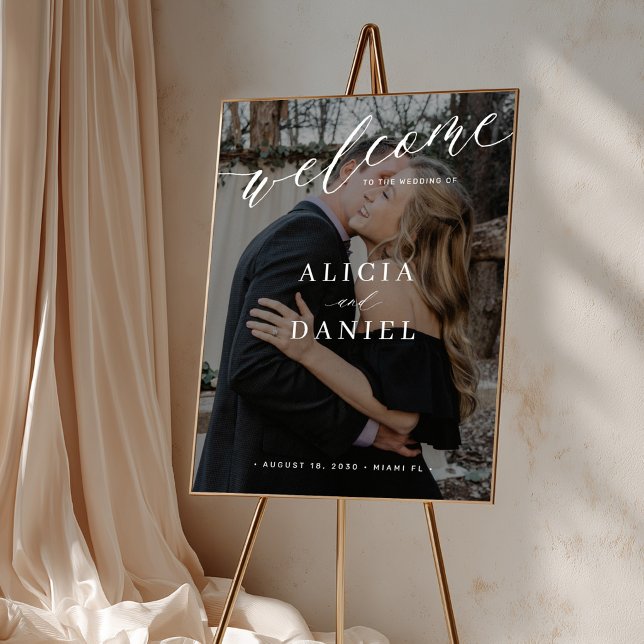 Affiche de bienvenue de mariage imprimable avec ph (Print available in different sizes)