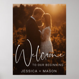 Affiche de bienvenue de mariage imprimée avec un s
