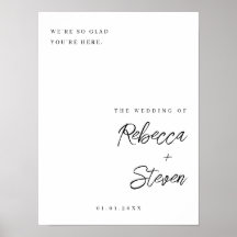 Affiche de bienvenue de mariage tout simplement él