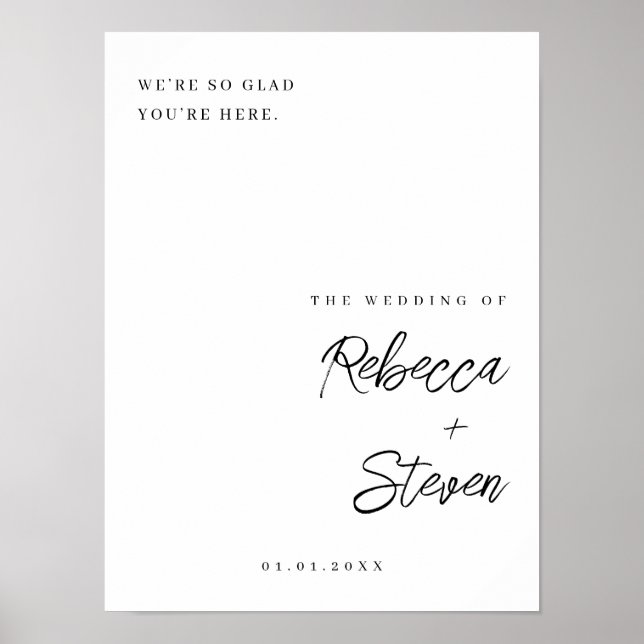 Affiche de bienvenue de mariage tout simplement él (Devant)