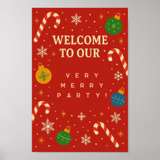 Affiche de bienvenue de Noël | Affiche joueuse