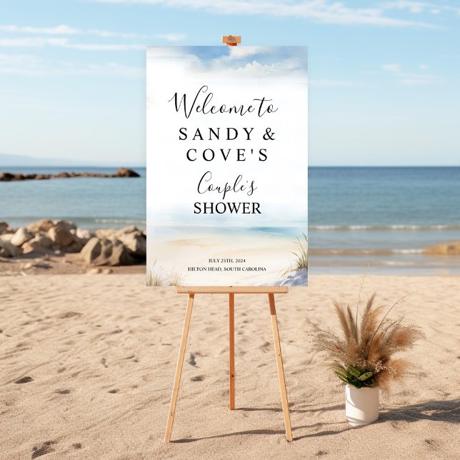 Affiche de bienvenue de plage minimale  (Créateur téléchargé)