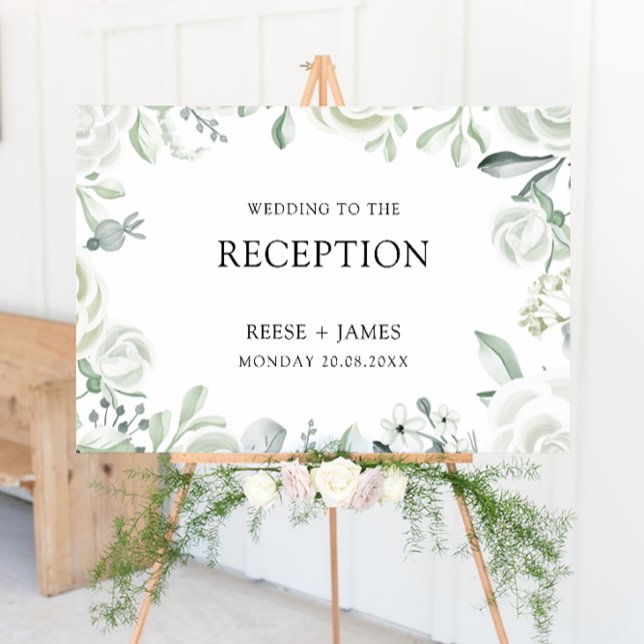 Affiche de bienvenue de réception Emerald Green We (Emerald Green Wedding Reception Welcome Sign)