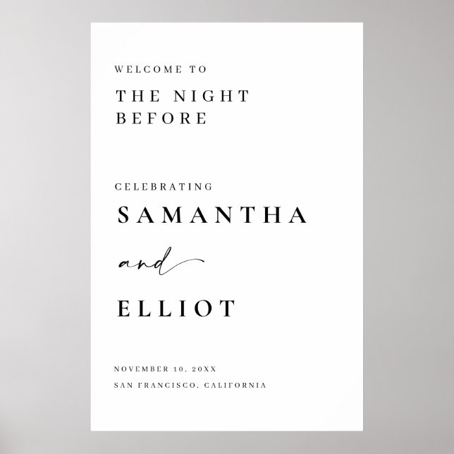 Affiche de bienvenue de répétition mariage Poster  (Devant)