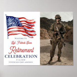 Affiche de bienvenue de retraite de l'armée améric