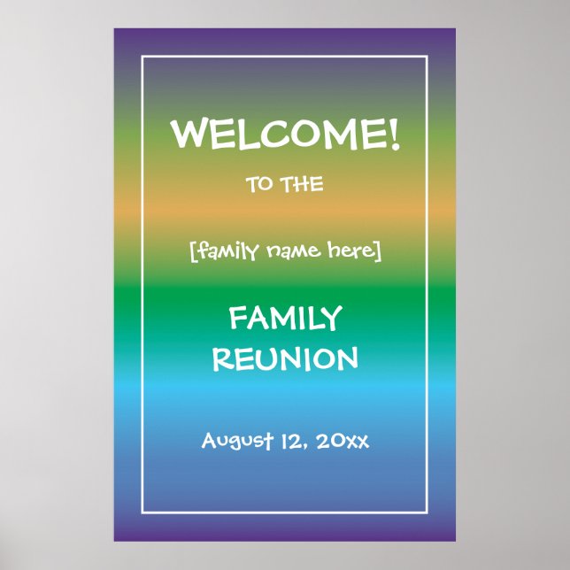 Affiche de bienvenue de réunion de famille personn (Devant)