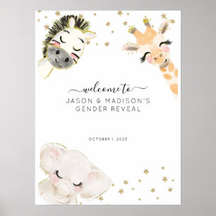 Affiche de bienvenue de révélation de genre animal