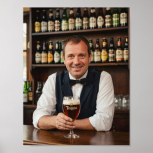Affiche de bienvenue de tavernier trappiste belge