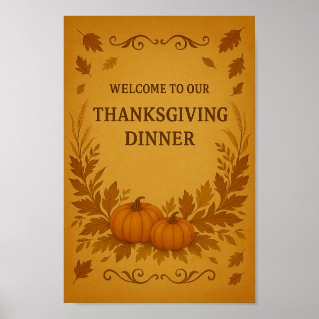 Affiche de bienvenue de Thanksgiving | Poster d'au (Devant)