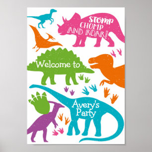 Affiche de bienvenue Dinosaur