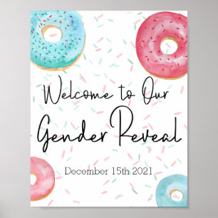 Affiche de bienvenue Donut pour la fête de la révé
