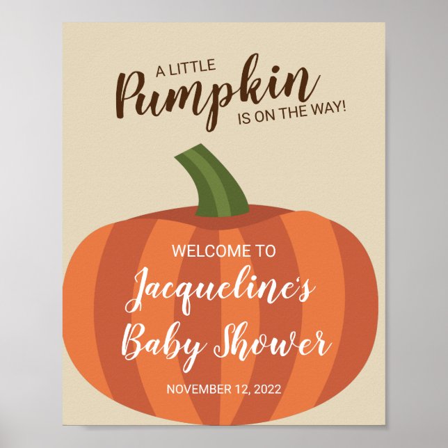 Affiche de bienvenue du Baby shower d'automne Citr (Devant)