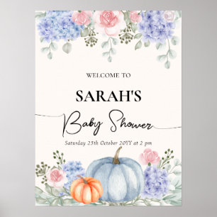 Affiche de bienvenue du Baby shower d'automne du C